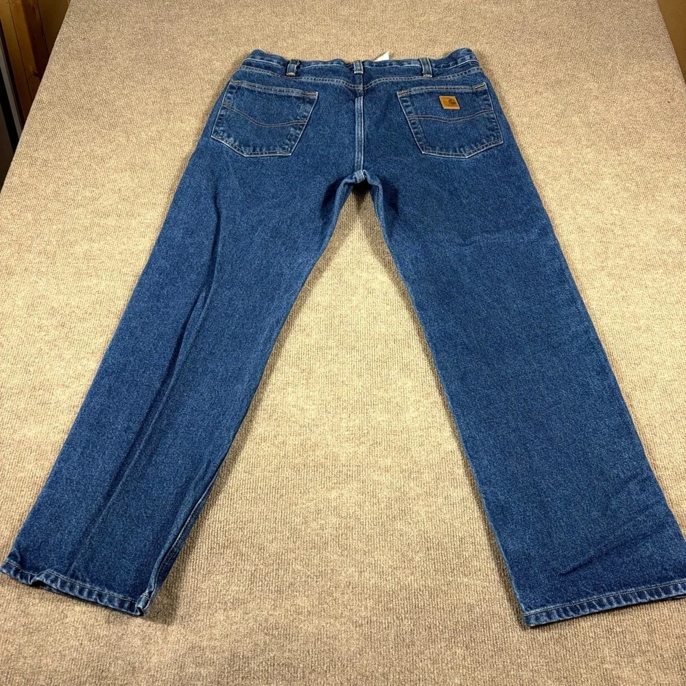Carhartt Jeans Men 36X30 Blue Denim Cotton Traditional Fit Mid Rise Straight Leg
